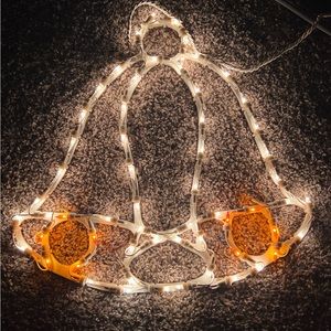 VTG 1999 60 Light Animated Ringing Bell Silhouette Christmas Window Sculpture